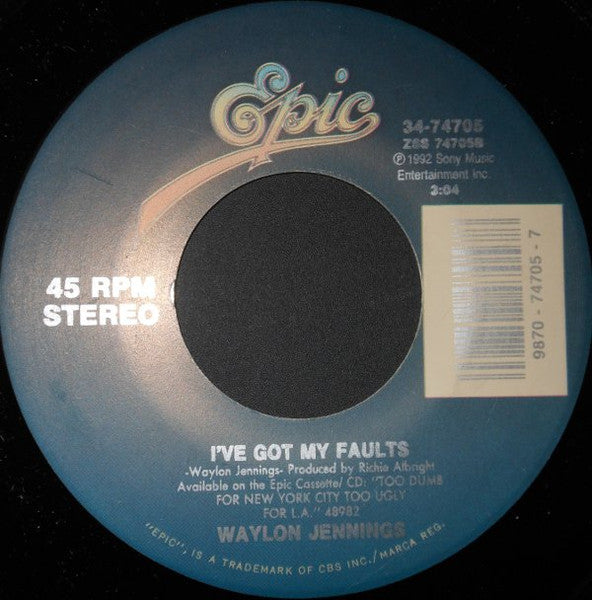 Waylon Jennings : Too Dumb For New York City (7", Single)