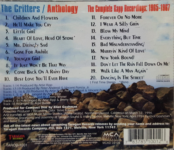 The Critters : Anthology: The Complete Kapp Recordings, 1965-1967 (CD, Comp)