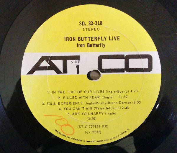 Iron Butterfly : Live (LP, Album)