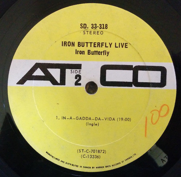 Iron Butterfly : Live (LP, Album)