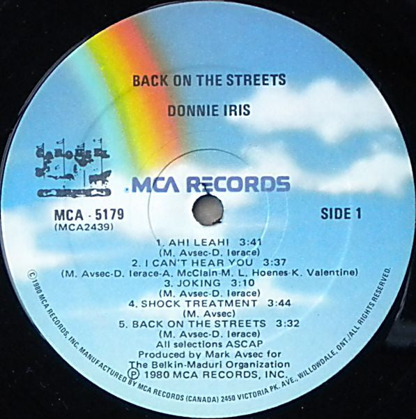 Donnie Iris : Back On The Streets (LP, Album)