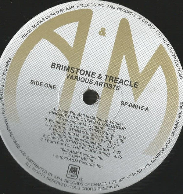 Various : Brimstone & Treacle (Original Soundtrack Album) (LP, Album)
