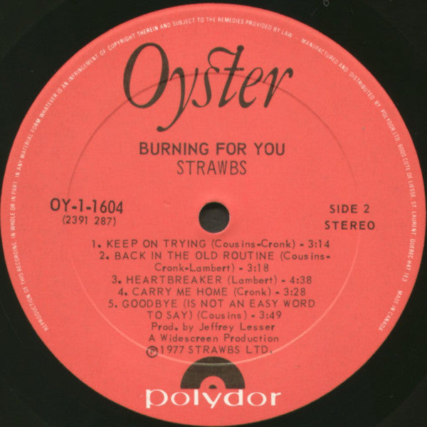 Strawbs : Burning For You (LP, Album)