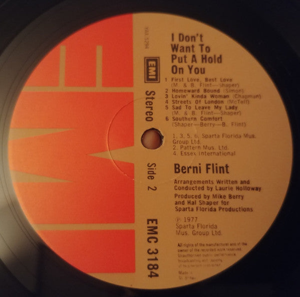 Berni Flint : I Don't Want To Put A Hold On You (LP, Album)
