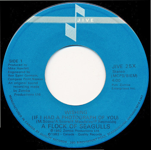 A Flock Of Seagulls : Wishing (If I Had A Photograph Of You) (7", Single)