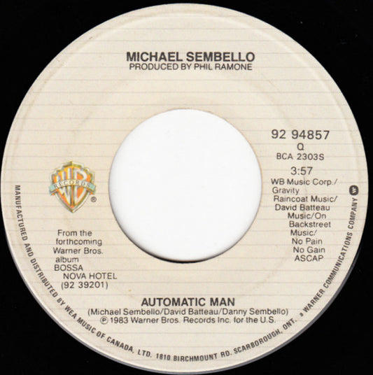 Michael Sembello : Automatic Man (7", Single)