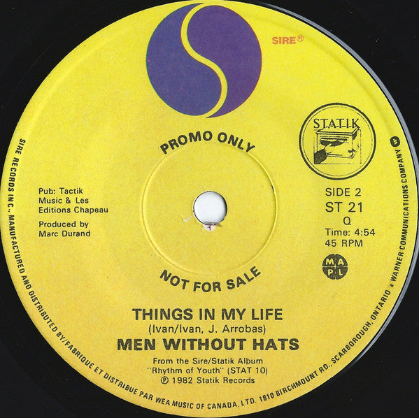 Men Without Hats : I Like (7", Single, Promo)
