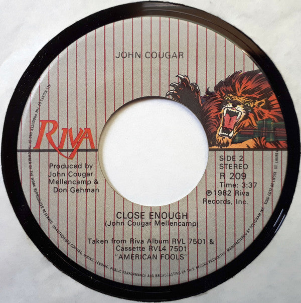 John Cougar* : Hurts So Good (7", Single)