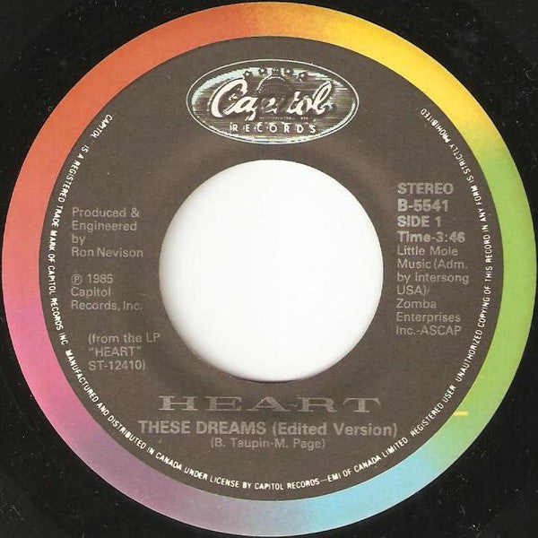 Heart : These Dreams (7", Single)