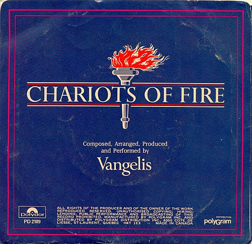 Vangelis : Chariots Of Fire (7")