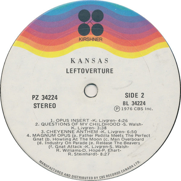 Kansas (2) : Leftoverture (LP, Album)
