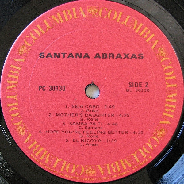 Santana : Abraxas (LP, Album, RE, Gat)
