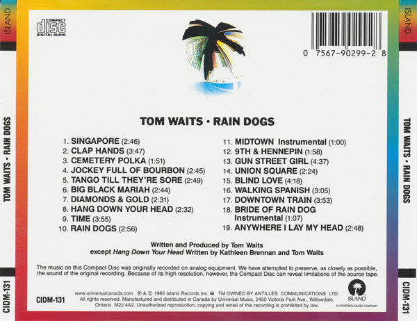 Tom Waits : Rain Dogs (CD, Album, RE)