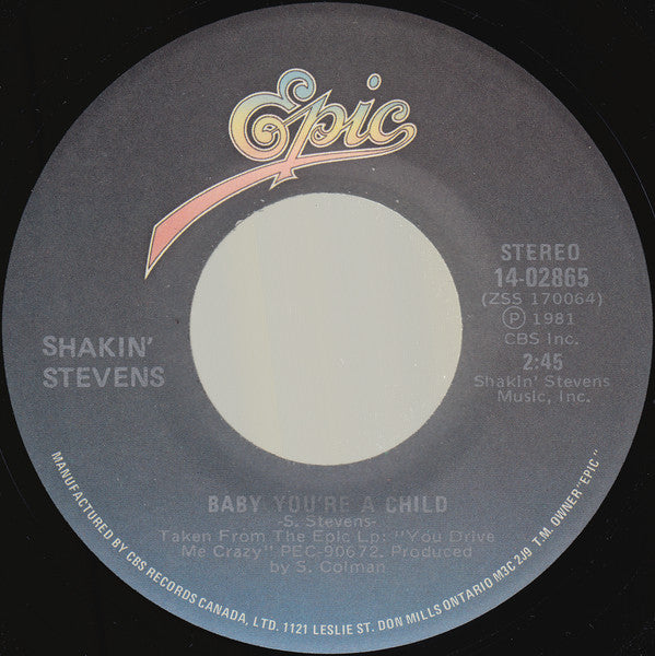 Shakin' Stevens : You Drive Me Crazy (7", Single)