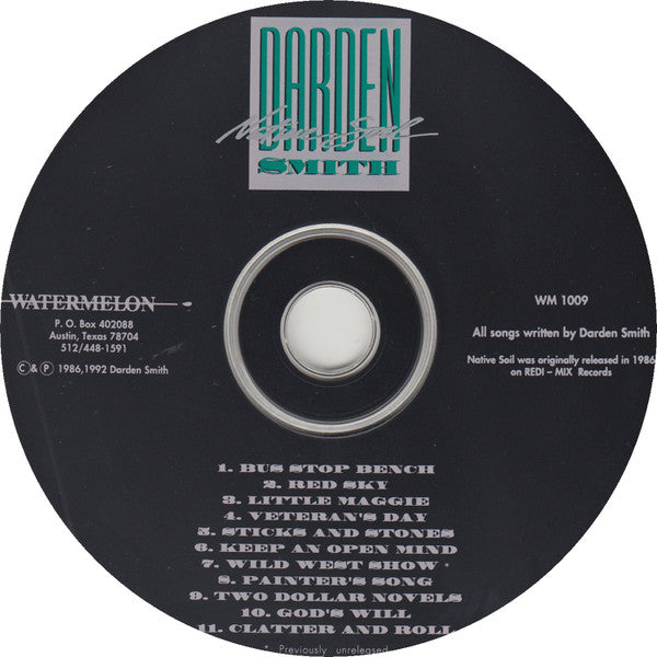 Darden Smith : Native Soil (CD, Album, RE)