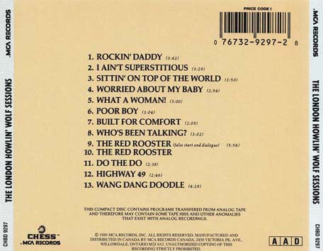 Howlin' Wolf : The London Howlin' Wolf Sessions (CD, Album, RE)