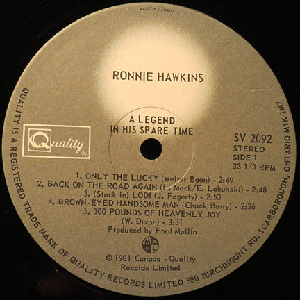 Ronnie Hawkins : A Legend In His Spare Time (LP, Album)
