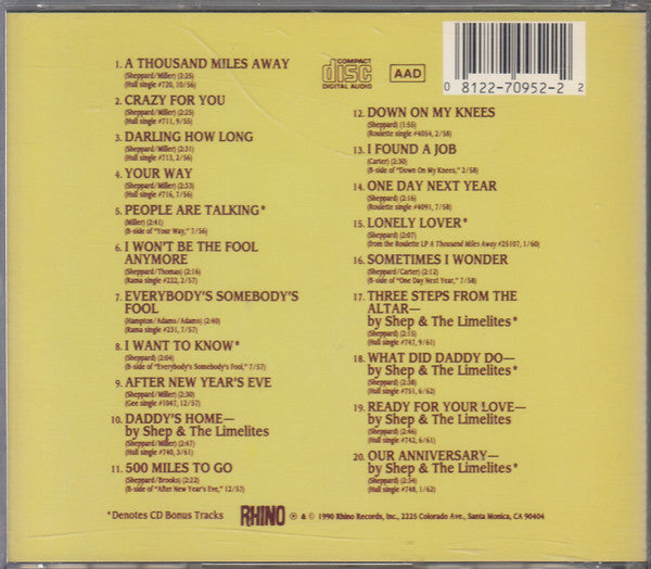 The Heartbeats Including Shep & The Limelites : The Best Of (CD, Comp, RE)