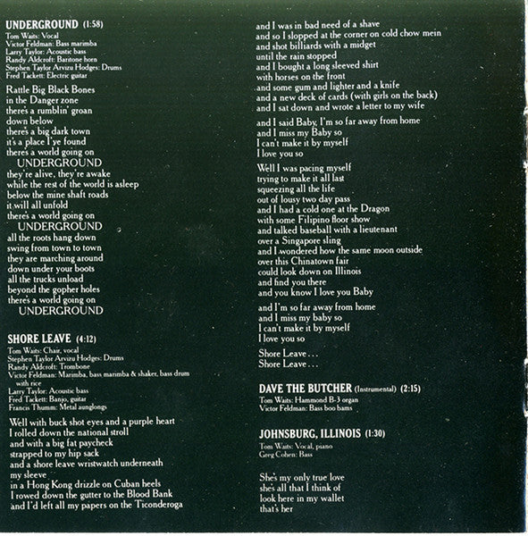 Tom Waits : Swordfishtrombones (CD, Album, RE)