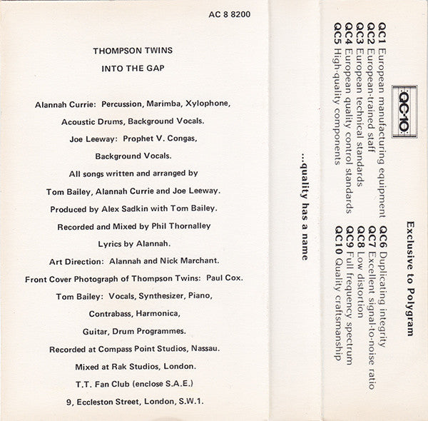 Thompson Twins : Into The Gap (Cass, Album)