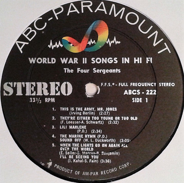 The Four Sergeants With Rose Marie Jun : World War II Songs In Hi-Fi (LP)