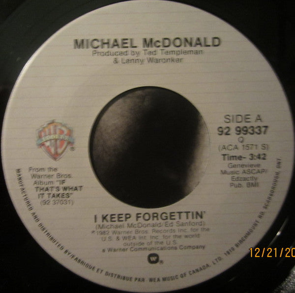 Michael McDonald : I Keep Forgettin' (7")