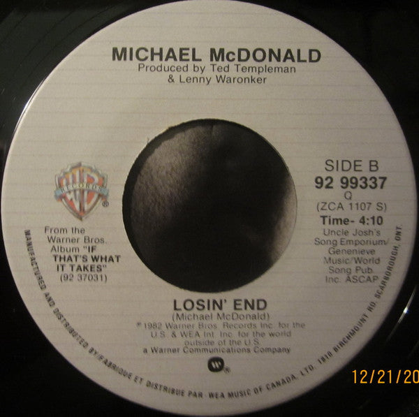 Michael McDonald : I Keep Forgettin' (7")
