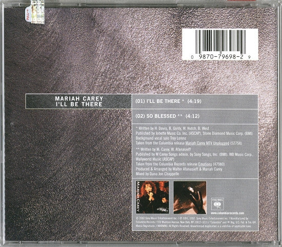 Mariah Carey : I'll Be There (CD, Single, RE)