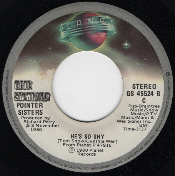 Pointer Sisters : Fire / He's So Shy (7")