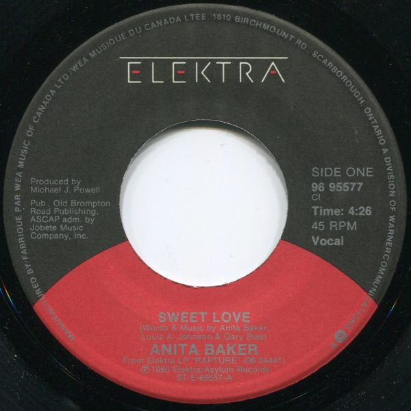 Anita Baker : Sweet Love (7", Single)