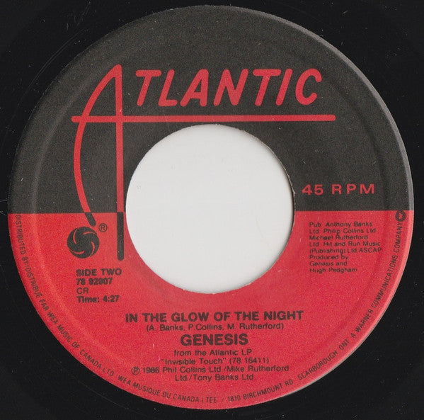 Genesis : Tonight, Tonight, Tonight (7", Single)