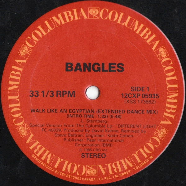 Bangles : Walk Like An Egyptian (12", Single)