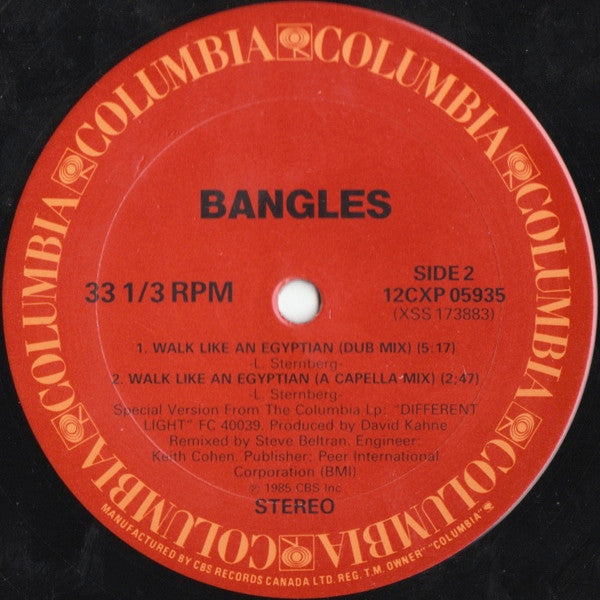 Bangles : Walk Like An Egyptian (12", Single)