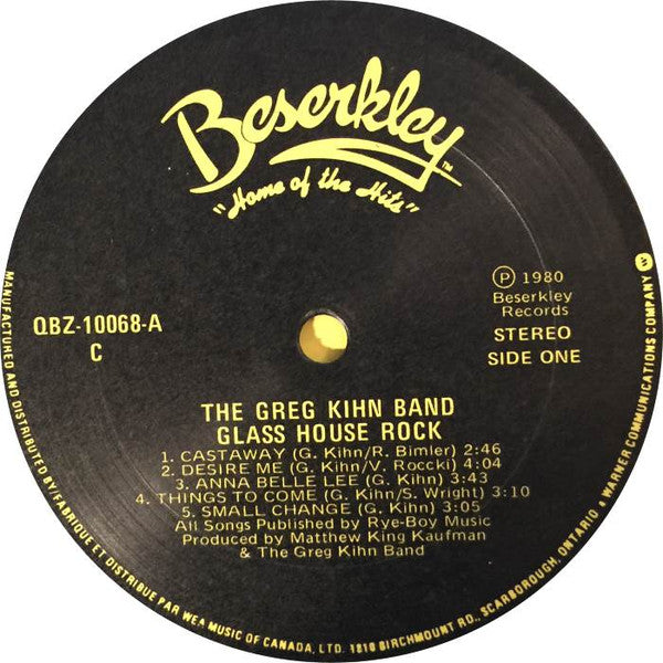 Greg Kihn Band : Glass House Rock (LP, Album)
