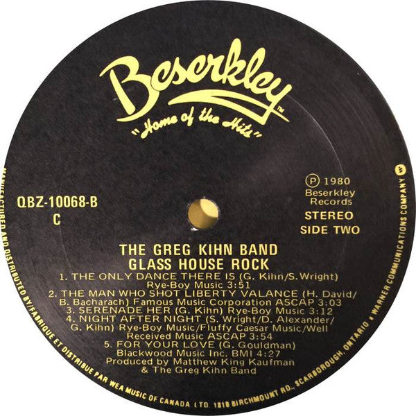 Greg Kihn Band : Glass House Rock (LP, Album)