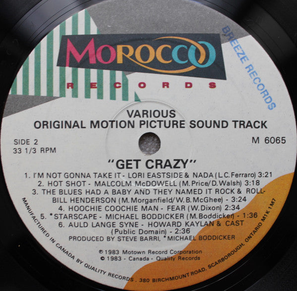 Various : Get Crazy (Original Motion Picture Soundtrack) (LP, Album)