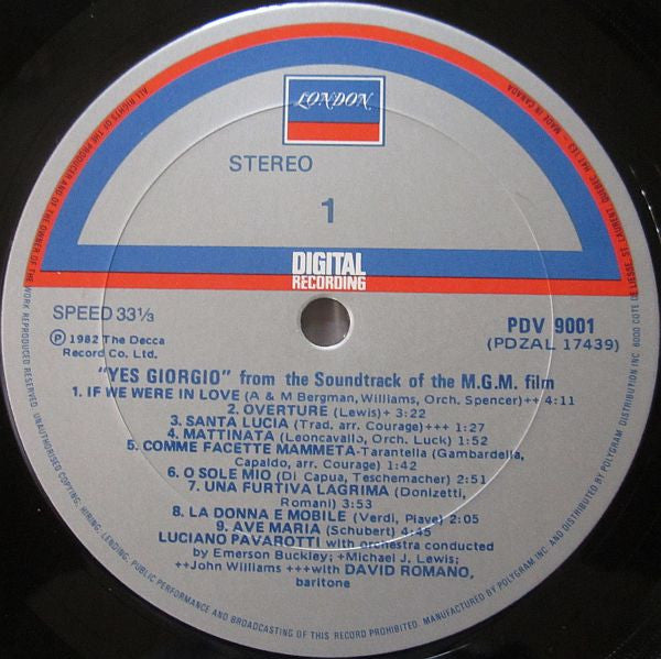 Luciano Pavarotti : Yes, Giorgio (LP)