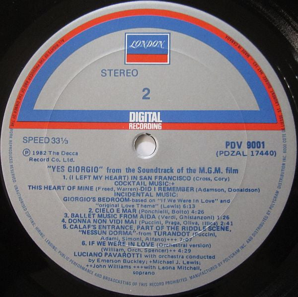 Luciano Pavarotti : Yes, Giorgio (LP)
