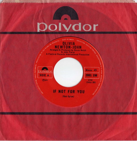 Olivia Newton-John : If Not For You (7", Mono)