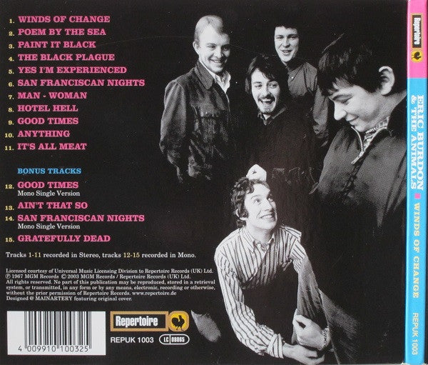 Eric Burdon & The Animals : Winds Of Change (CD, Album, RE, Dig)
