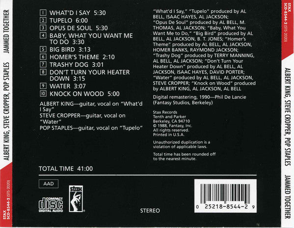 Albert King, Steve Cropper, Pop Staples* : Jammed Together (CD, Album, RM)