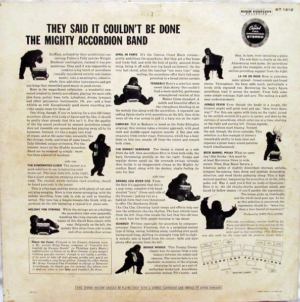 The Mighty Accordion Band : They Said It Couldn't Be Done (LP, Album, Scr)