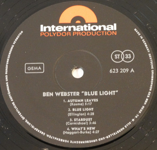 Ben Webster : Blue Light (LP, Album)