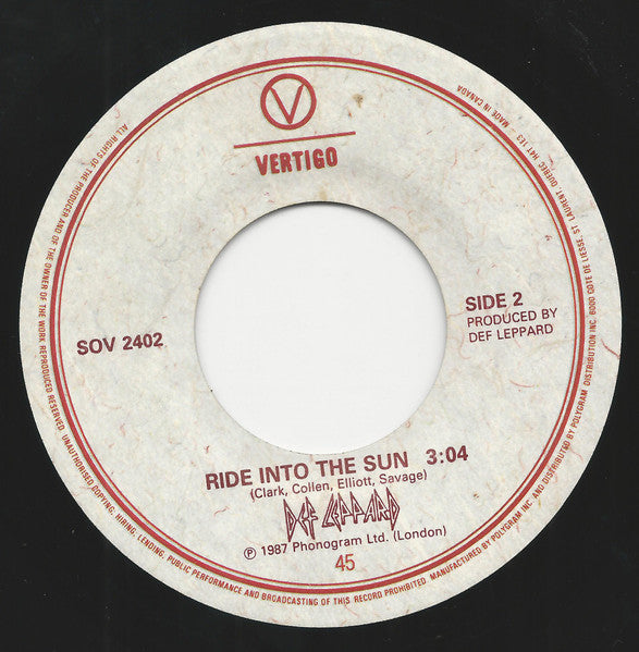 Def Leppard : Hysteria (7", Single, Dlx)