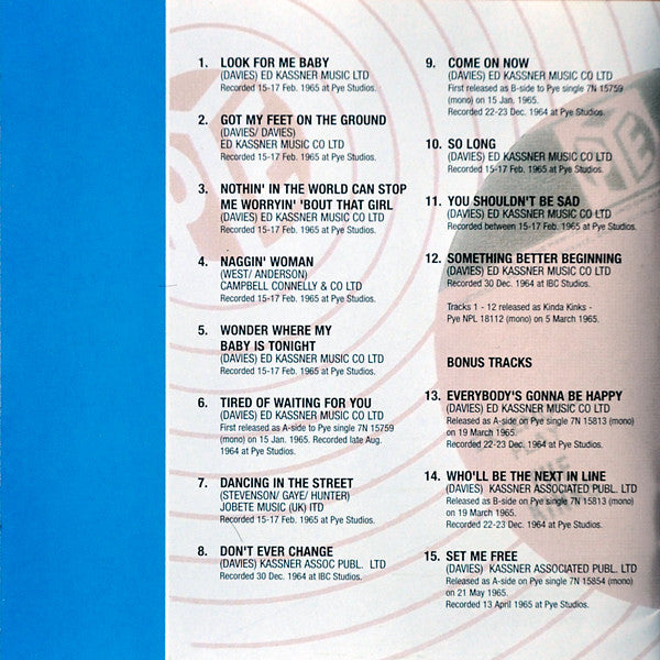 The Kinks : Kinda Kinks (CD, Album, Mono, RE, RM)