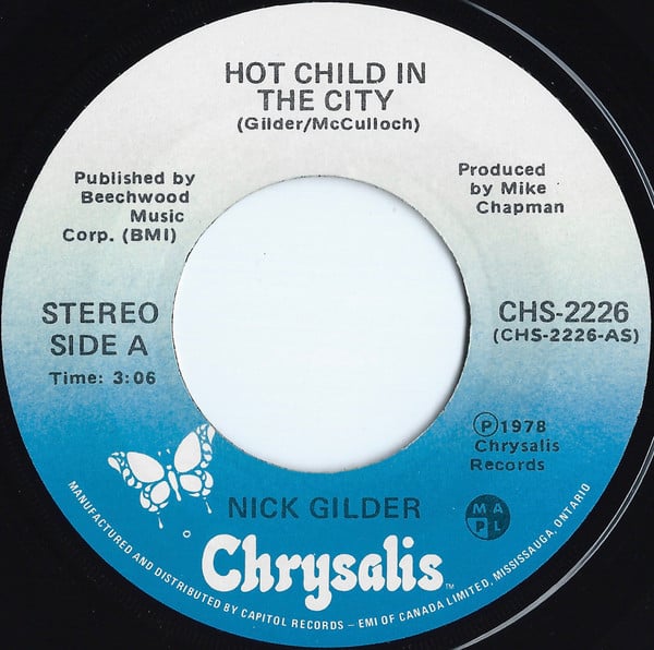 Nick Gilder : Hot Child In The City (7", Single)