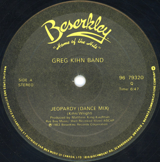 Greg Kihn Band : Jeopardy (12")
