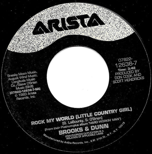 Brooks & Dunn : Rock My World (Little Country Girl) (7", Single)