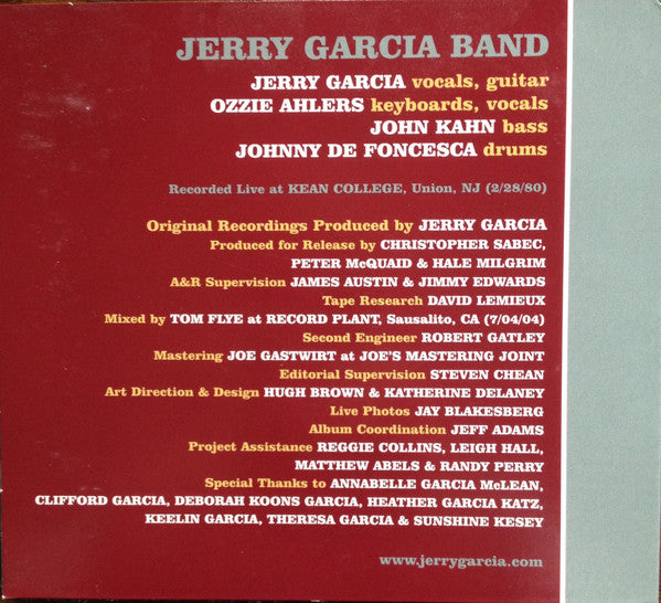 The Jerry Garcia Band : After Midnight - Kean College, 2/28/80 (4xHDCD, Album, Ltd)