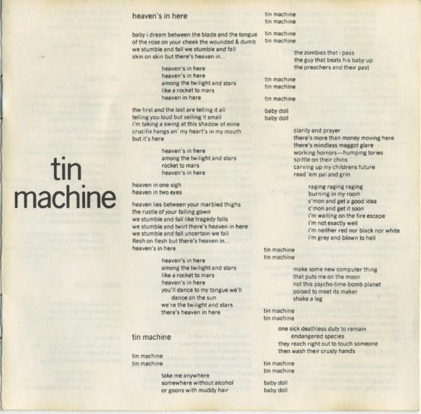 Tin Machine : Tin Machine (CD, Album)